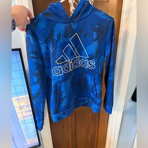adidas Royal Blue Camo Hoodie with Logo